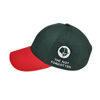Baseball Cap - Green with Red Peak
